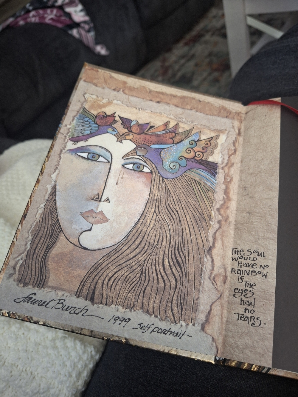 Laurel Burch Handcrafted Gold-Toned Woman Portrait Art Journal - Picture 3 of 7